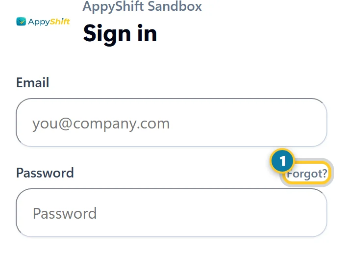 The sign-in page with the Forgot? link marked